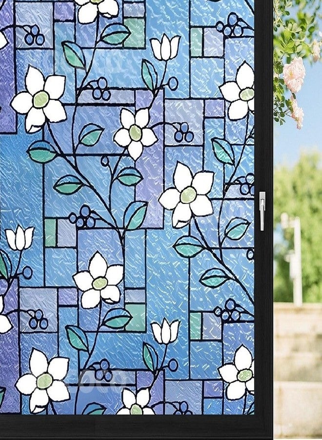 MOCOCO ملصق زجاجي ملون فاخر من الفينيل من MOCOCO (24 × 48 بوصة) - فيلم زخرفي ذاتي اللصق، ورق جدران معتم لتغطية الزجاج والنوافذ والأبواب والمكاتب والمنازل. | مقاوم للأشعة فوق البنفسجية. أزرق غامض - Image 1